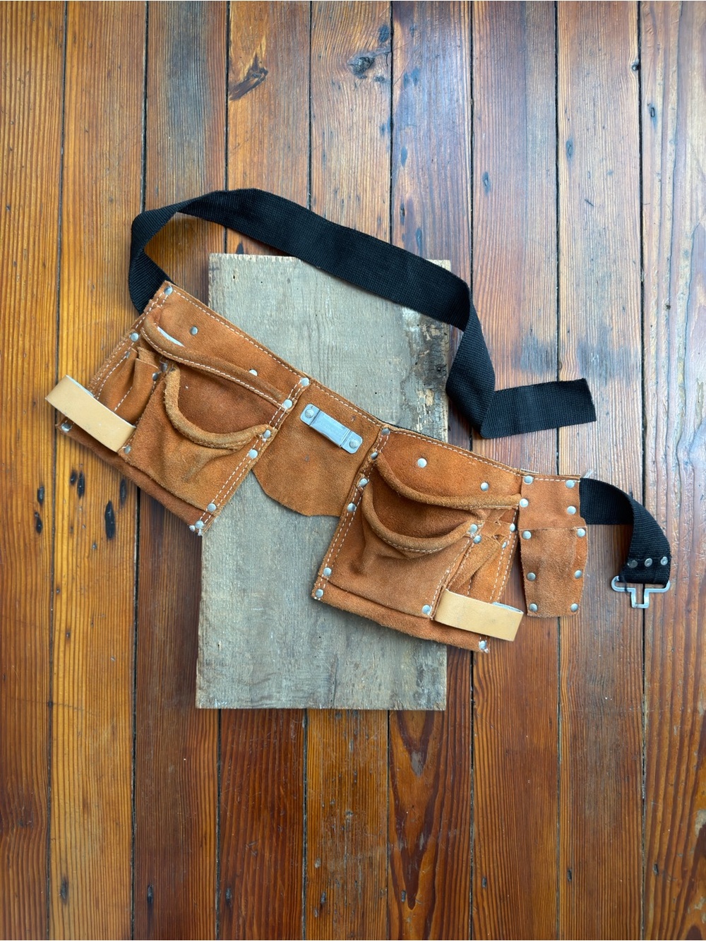 Leather Work Tool Belt Waist Pouch - Brown